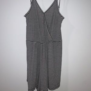 Black and White Striped Romper